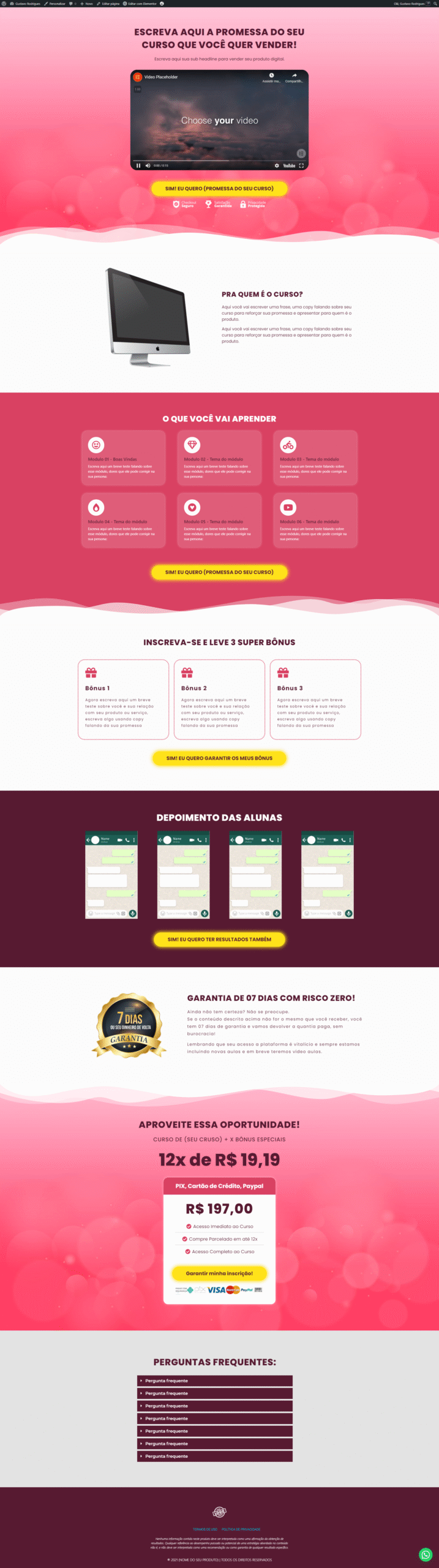 MODELO PÁGINA DE VENDAS INFOPRODUTO 07